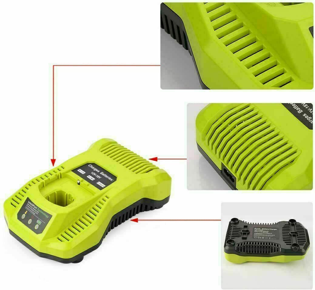 18V P117 P118 Charger for Ryobi 18-Volt ONE+ Battery 18V P117 P118 Charger for Ryobi 18-Volt ONE+ Battery